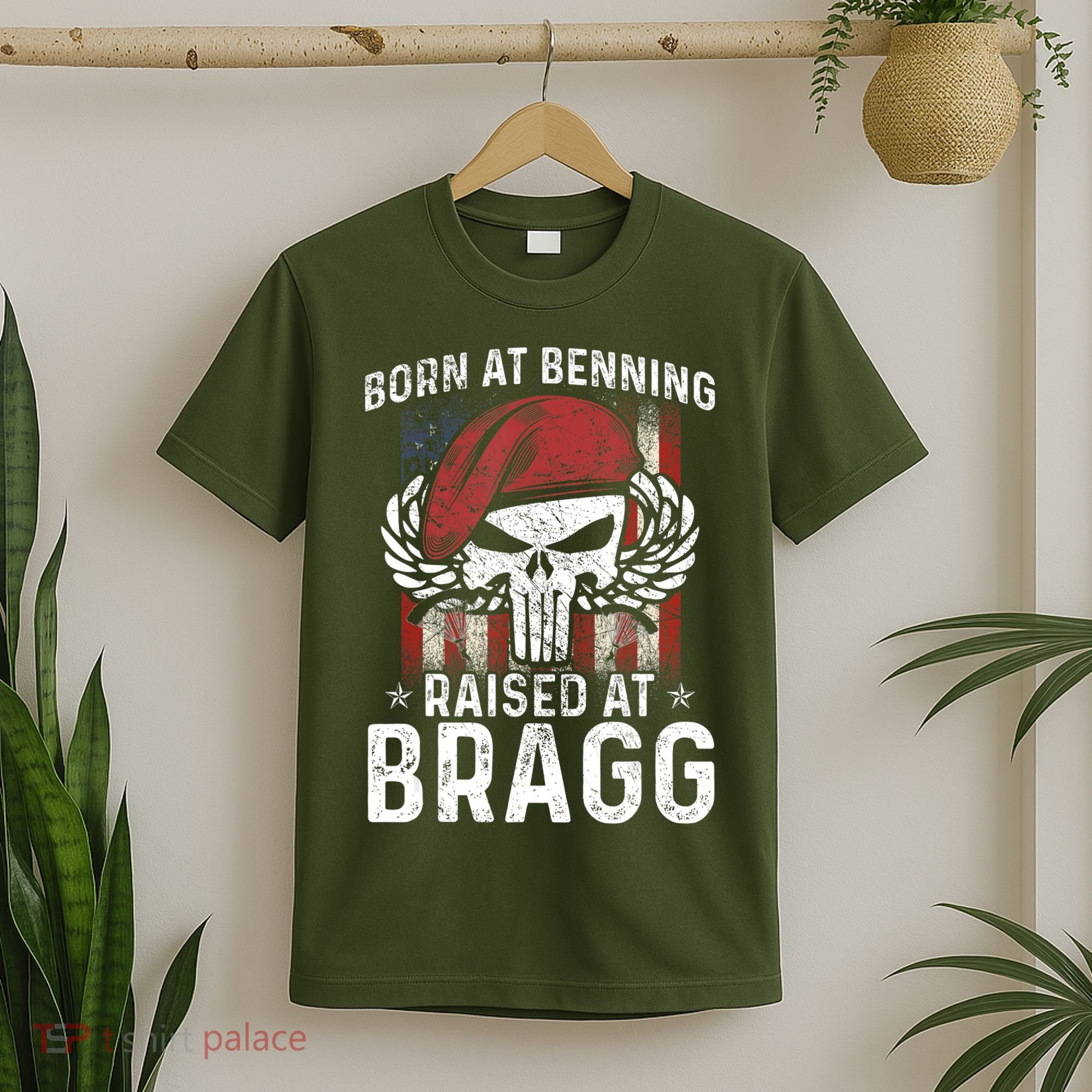 Born At Ft Benning Raised Fort Bragg Airborne, Veterans Day T-Shirt