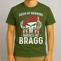 Born At Ft Benning Raised Fort Bragg Airborne, Veterans Day T-Shirt thumb 3