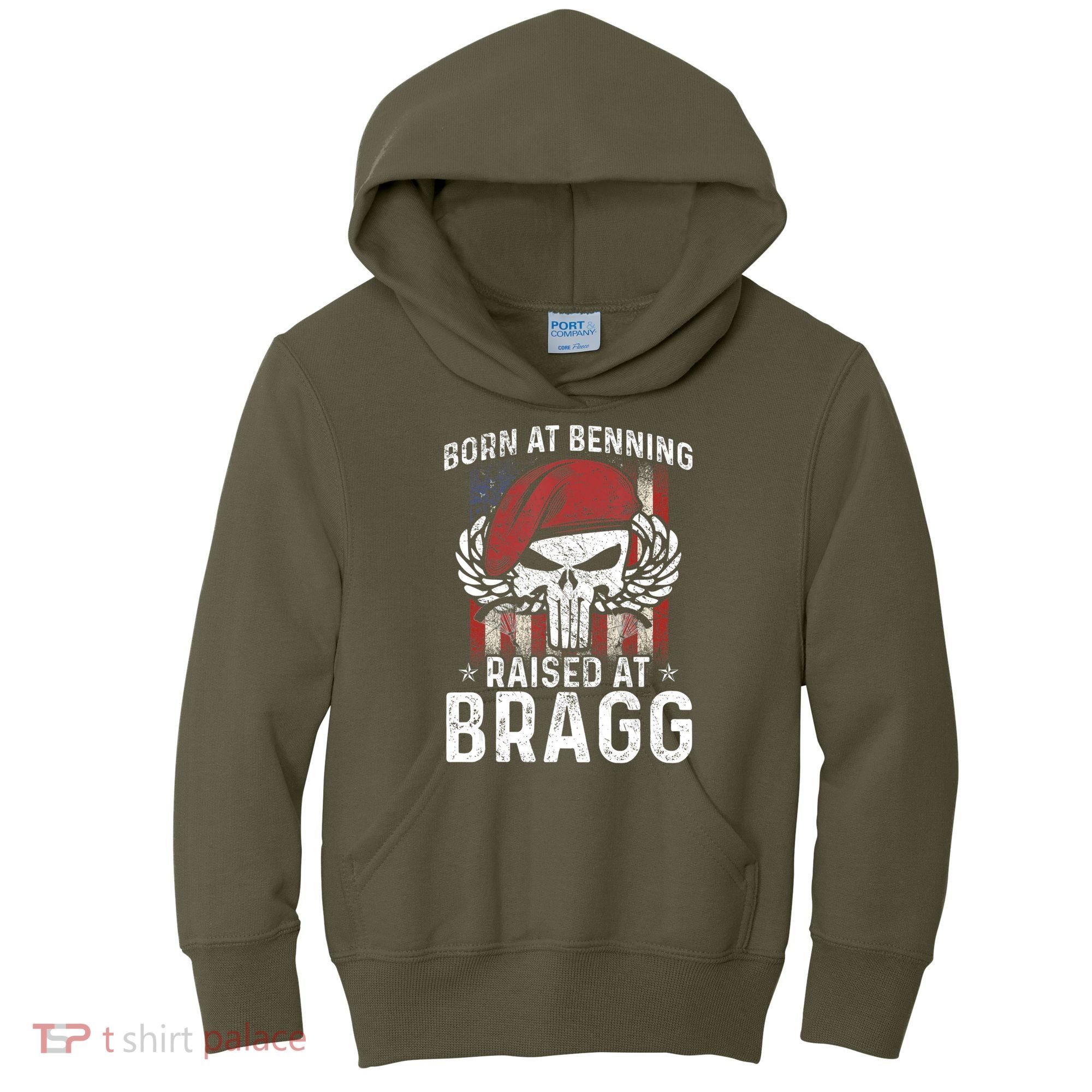 Born At Ft Benning Raised Fort Bragg Airborne, Veterans Day Kids Hoodie