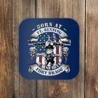 Born At Fort Benning Raised At Fort Bragg 82nd Airborne Coaster thumb 0