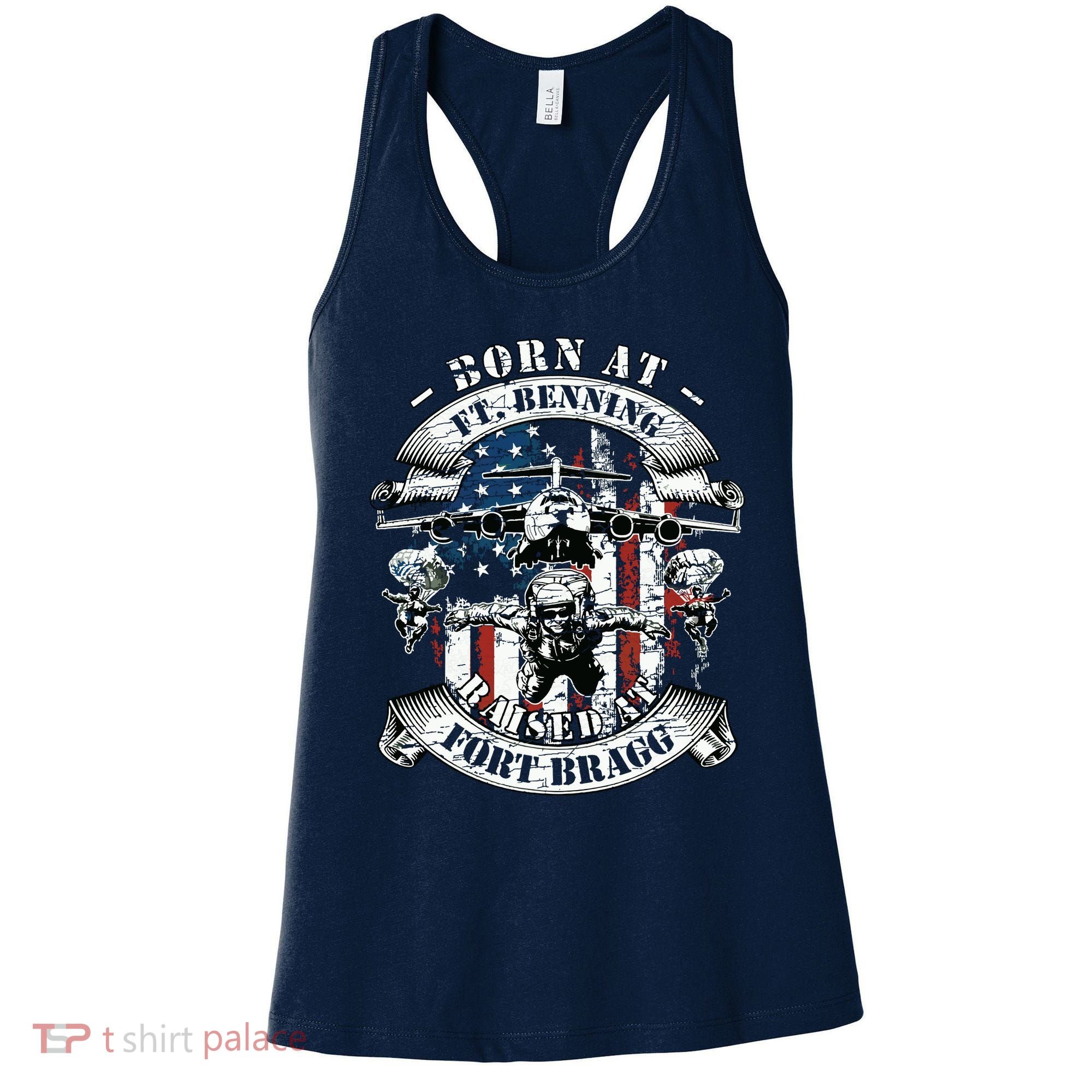 Born At Fort Benning Raised At Fort Bragg 82nd Airborne Women's Tank Top
