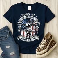 Born At Fort Benning Raised At Fort Bragg 82nd Airborne Women's T-Shirt thumb 3