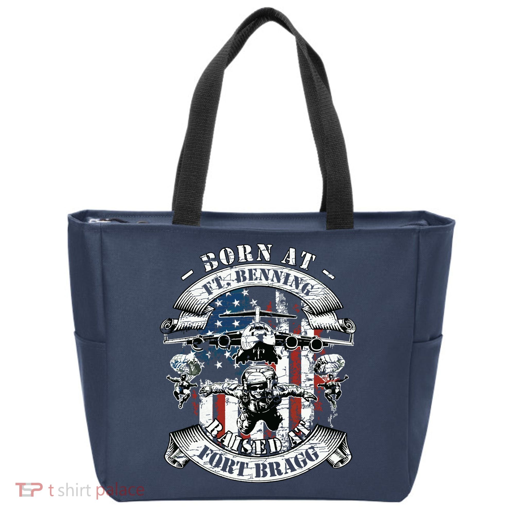 Born At Fort Benning Raised At Fort Bragg 82nd Airborne Tote Bag