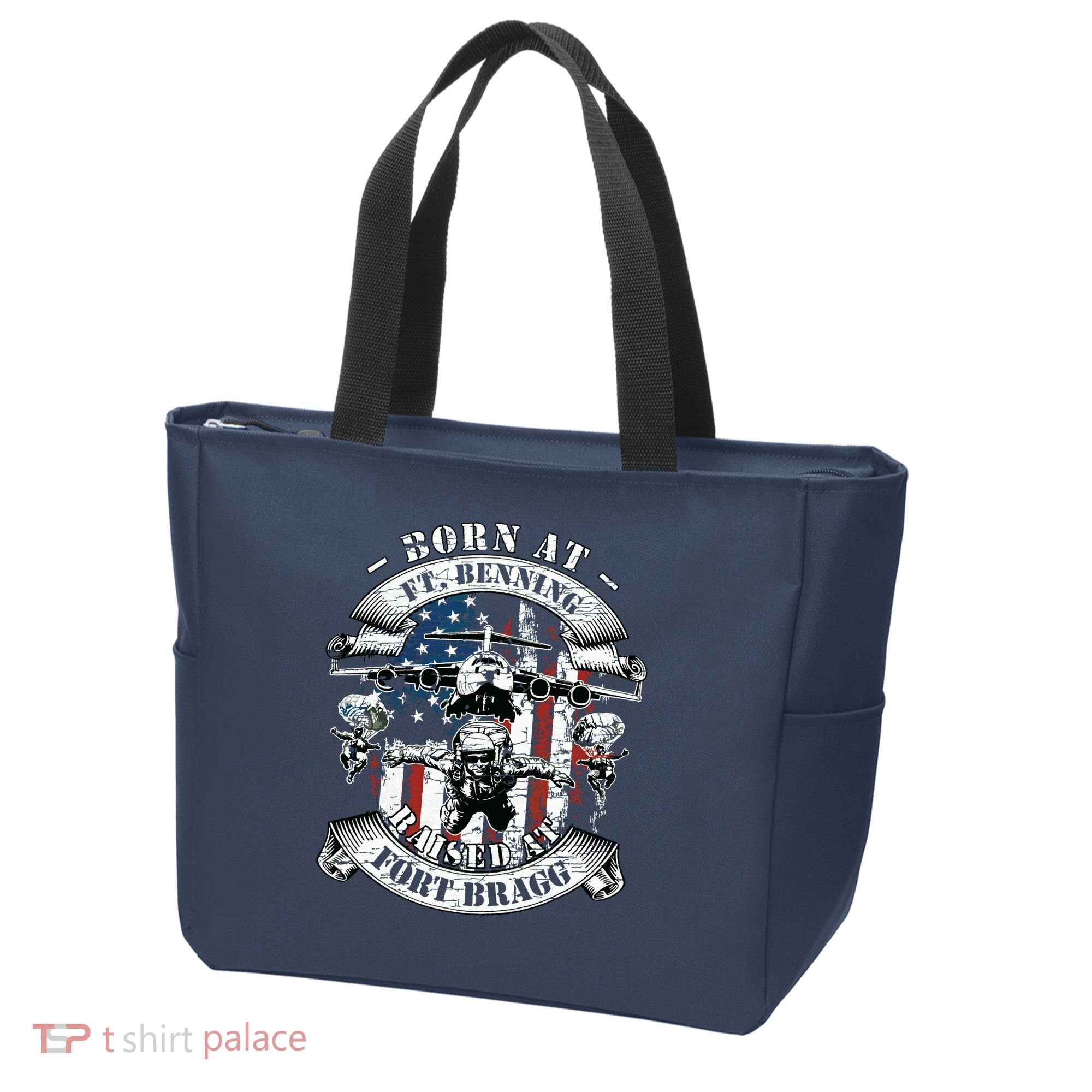 Born At Fort Benning Raised At Fort Bragg 82nd Airborne Tote Bag