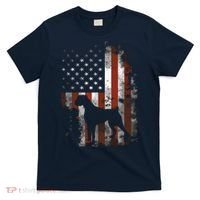 Boxer American Flag USA 4th Of July Dog Gifts T-Shirt thumb 0