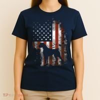 Boxer American Flag USA 4th Of July Dog Gifts T-Shirt thumb 4