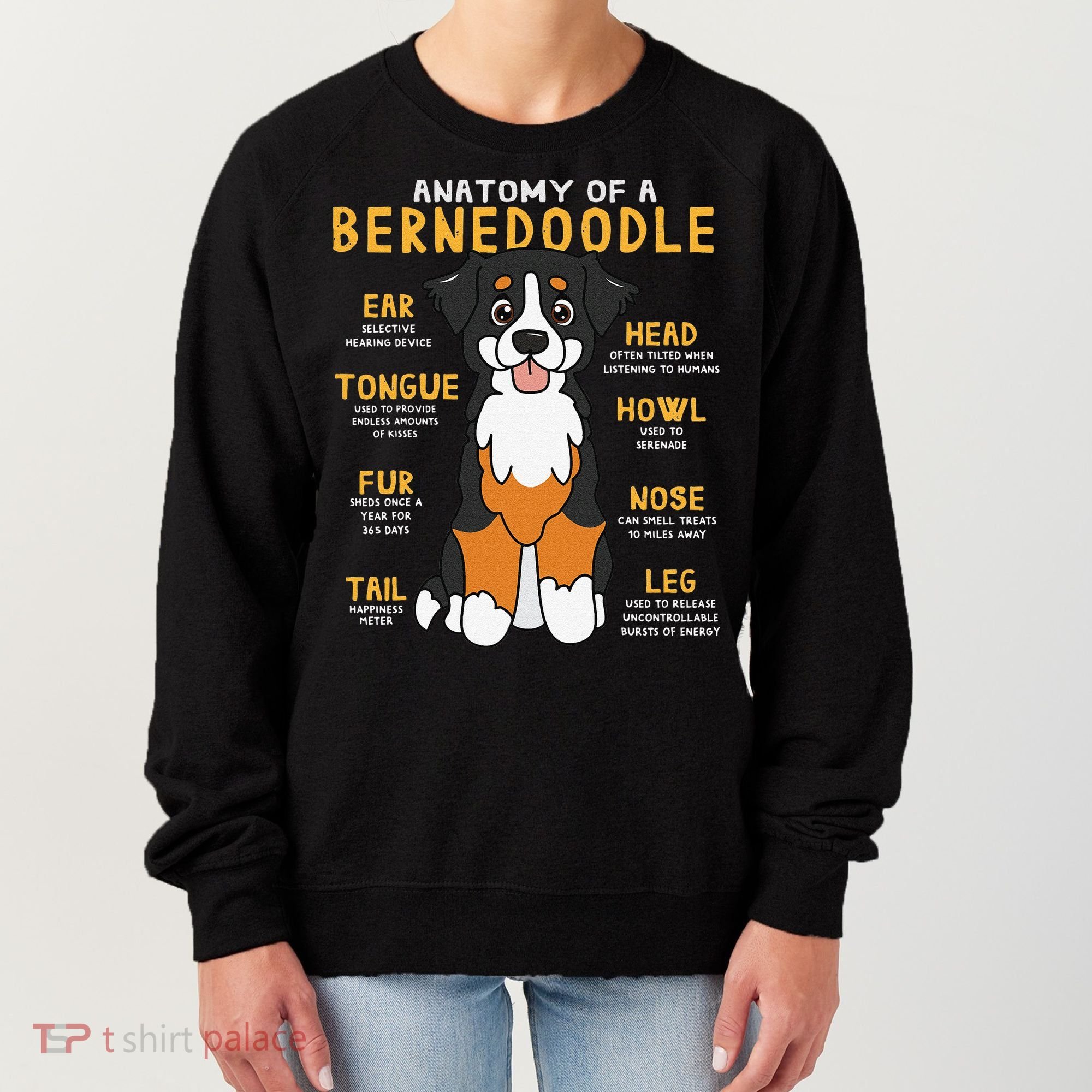 Bernedoodle Anatomy Funny Dog Mom Dad Cute Gift Women's Sweatshirt