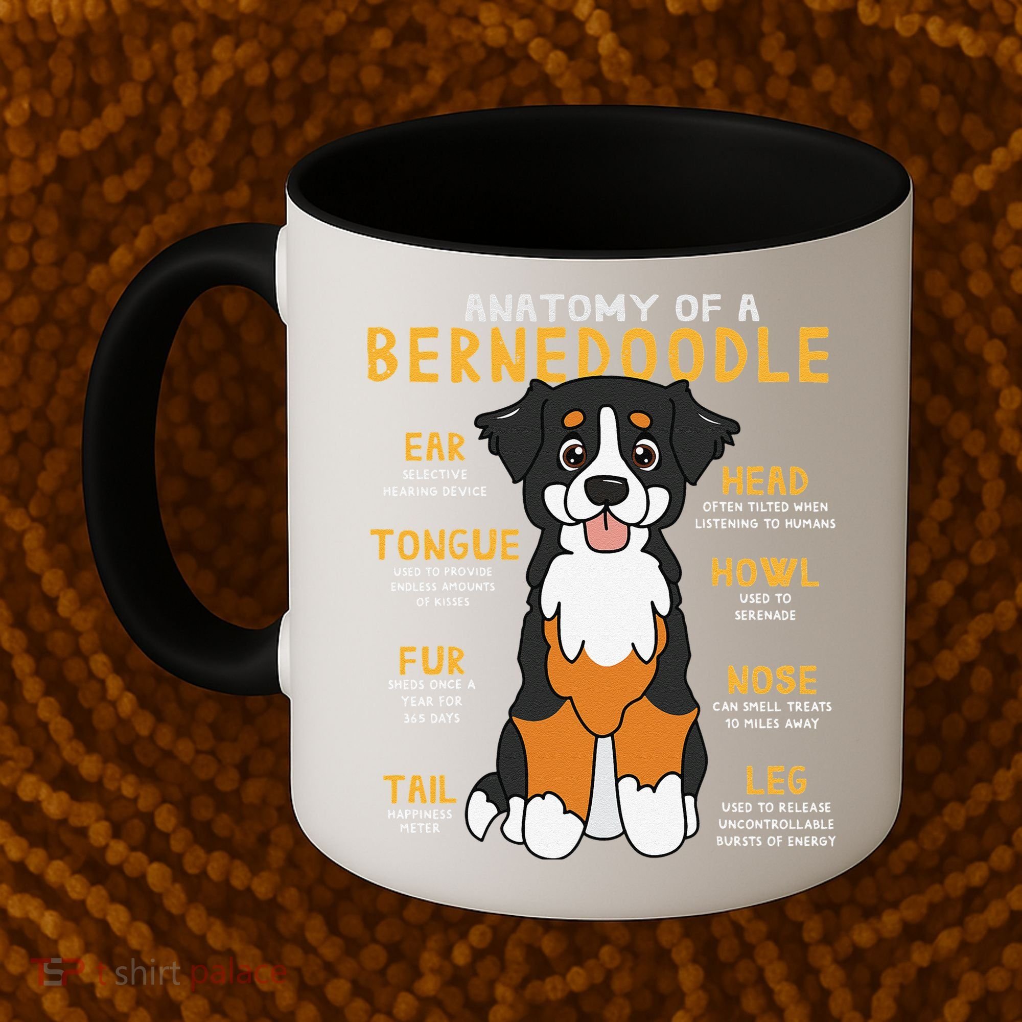 Bernedoodle Anatomy Funny Dog Mom Dad Cute Gift Coffee Mug