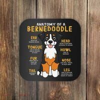 Bernedoodle Anatomy Funny Dog Mom Dad Cute Gift Coaster thumb 0