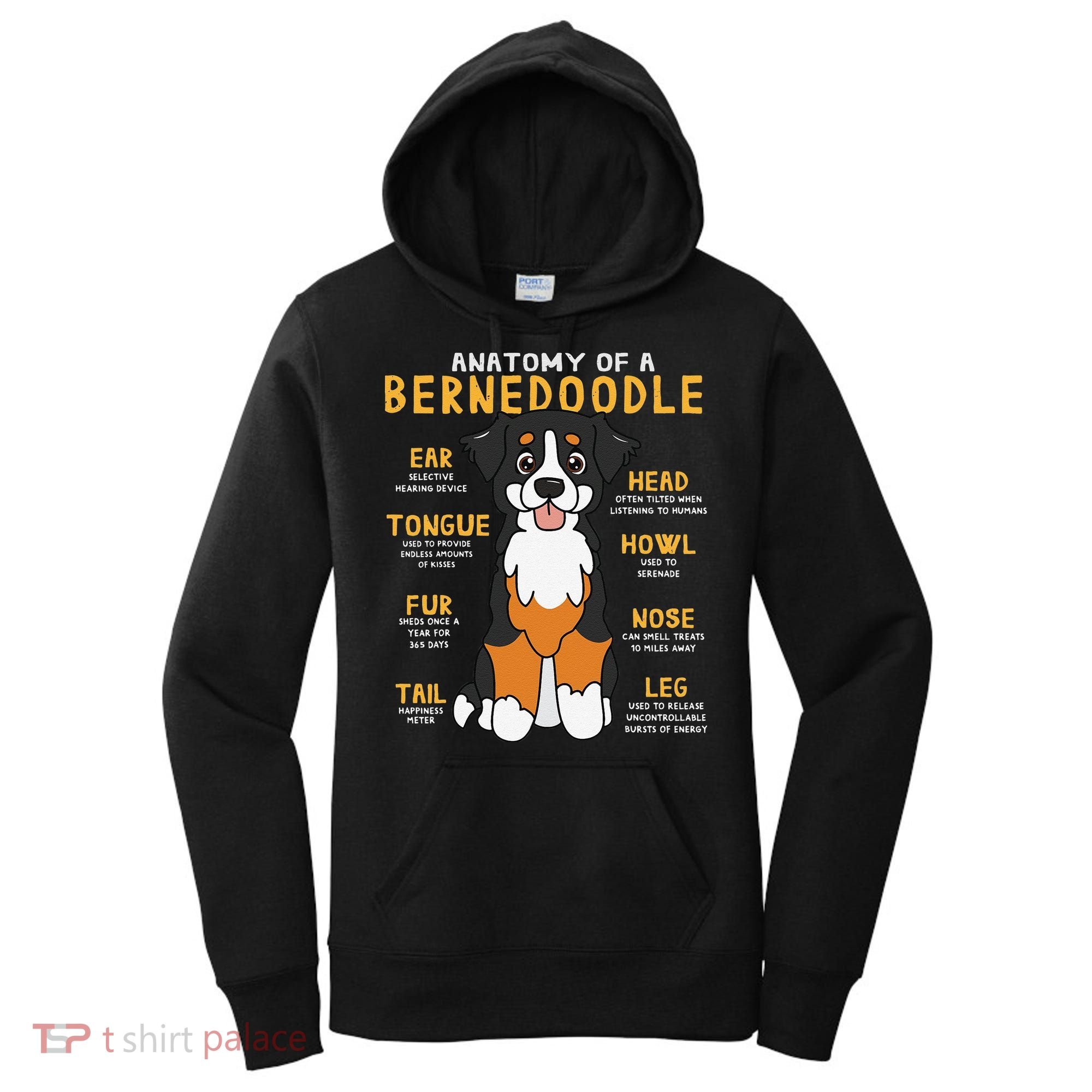 Bernedoodle Anatomy Funny Dog Mom Dad Cute Gift Women's Hoodie