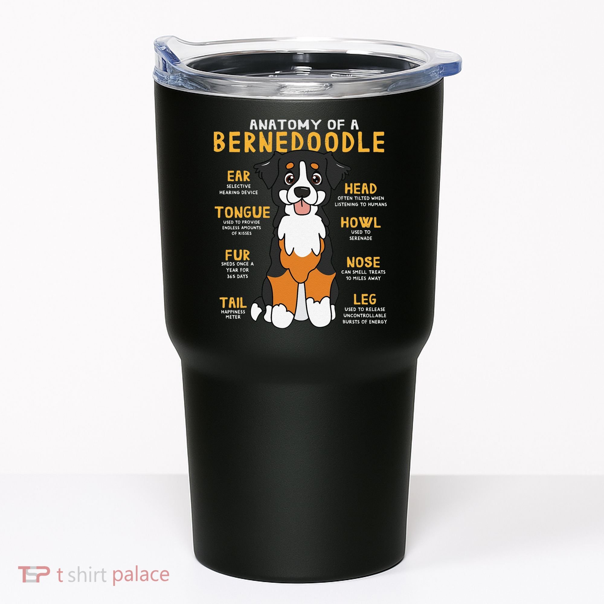 Bernedoodle Anatomy Funny Dog Mom Dad Cute Gift Tumbler
