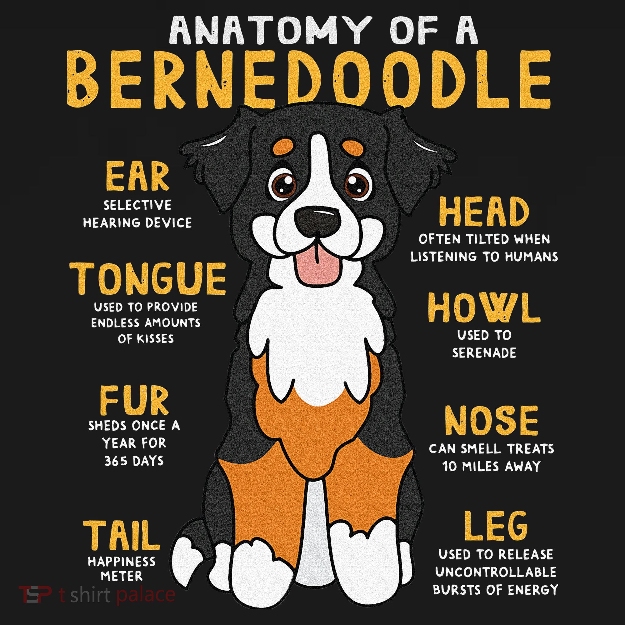 Bernedoodle Anatomy Funny Dog Mom Dad Cute Gift Women's Tank Top