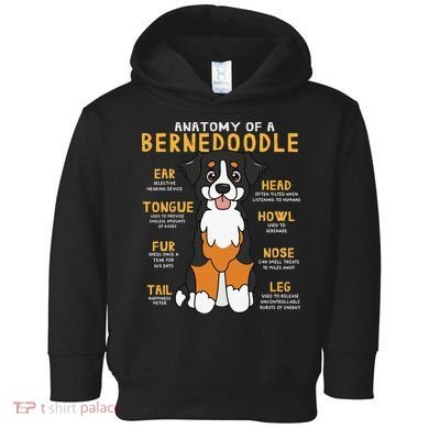 Bernedoodle Anatomy Funny Dog Mom Dad Cute Gift Toddler Hoodie