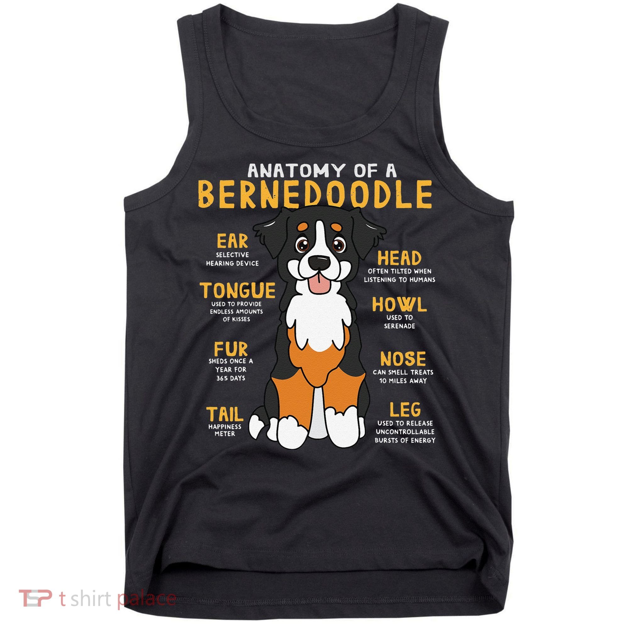 Bernedoodle Anatomy Funny Dog Mom Dad Cute Gift Tank Top