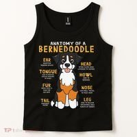 Bernedoodle Anatomy Funny Dog Mom Dad Cute Gift Tank Top thumb 2