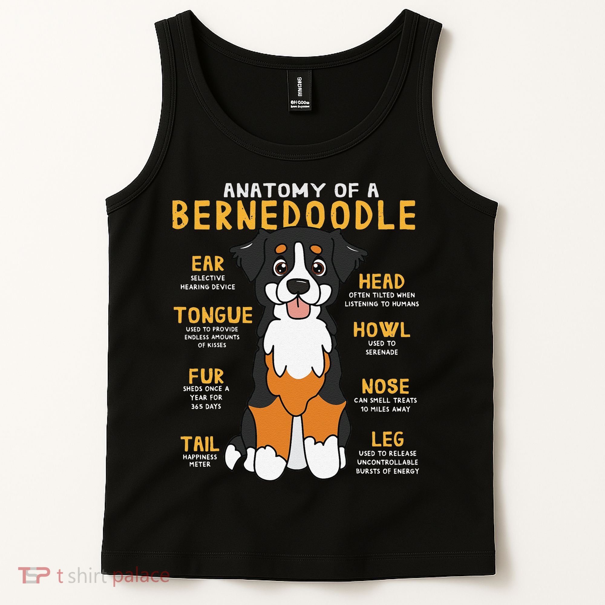 Bernedoodle Anatomy Funny Dog Mom Dad Cute Gift Tank Top