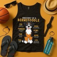 Bernedoodle Anatomy Funny Dog Mom Dad Cute Gift Tank Top thumb 4