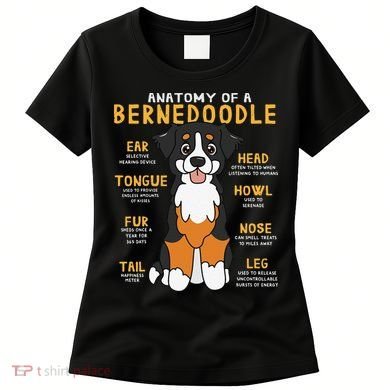 Bernedoodle Anatomy Funny Dog Mom Dad Cute Gift Women's T-Shirt