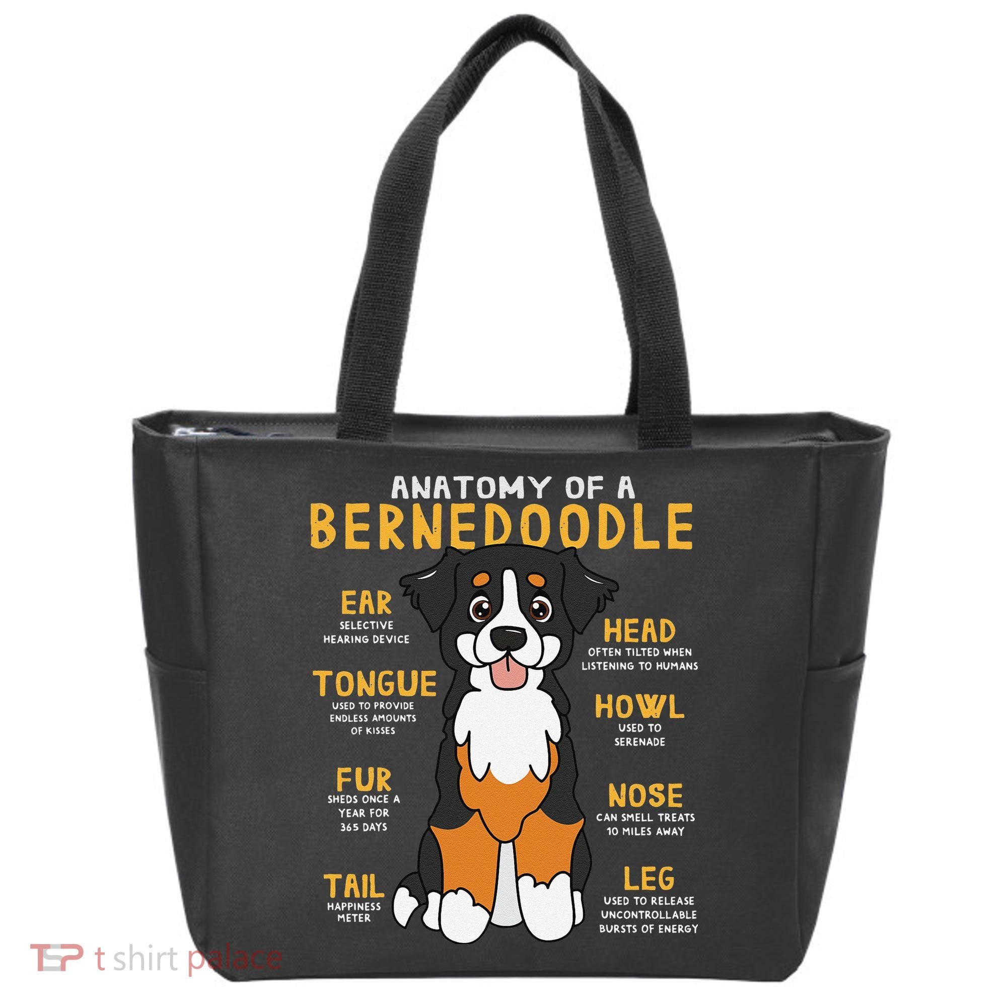 Bernedoodle Anatomy Funny Dog Mom Dad Cute Gift Tote Bag