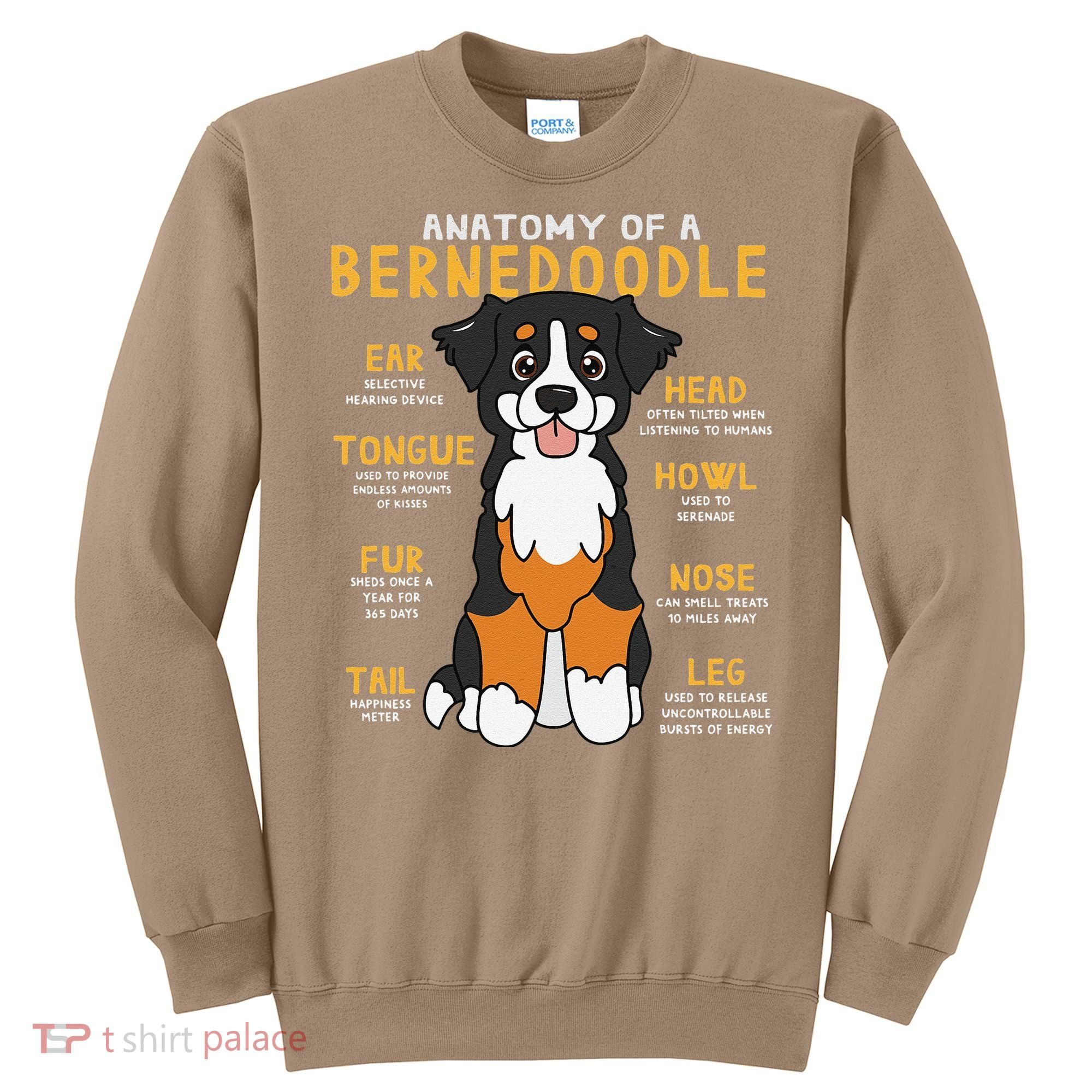 Bernedoodle Anatomy Funny Dog Mom Dad Cute Gift Sweatshirt