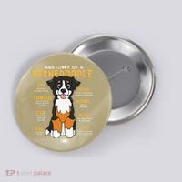 Bernedoodle Anatomy Funny Dog Mom Dad Cute Gift Button thumb 0