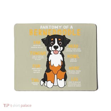 Bernedoodle Anatomy Funny Dog Mom Dad Cute Gift Mousepad