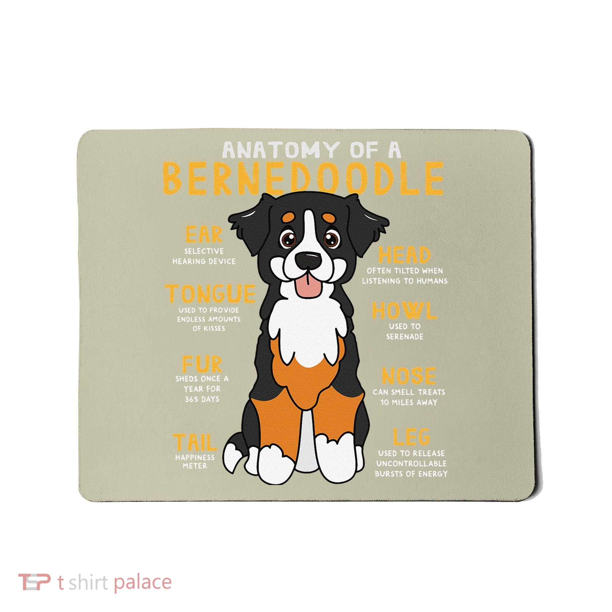 Bernedoodle Anatomy Funny Dog Mom Dad Cute Gift Mousepad