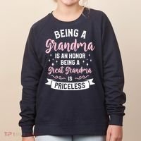 Being A Grandma Is An Honor Being A Great Grandma Women's Sweatshirt thumb 0