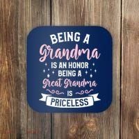 Being A Grandma Is An Honor Being A Great Grandma Coaster thumb 0