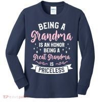 Being A Grandma Is An Honor Being A Great Grandma Kids Long Sleeve Shirt thumb 0