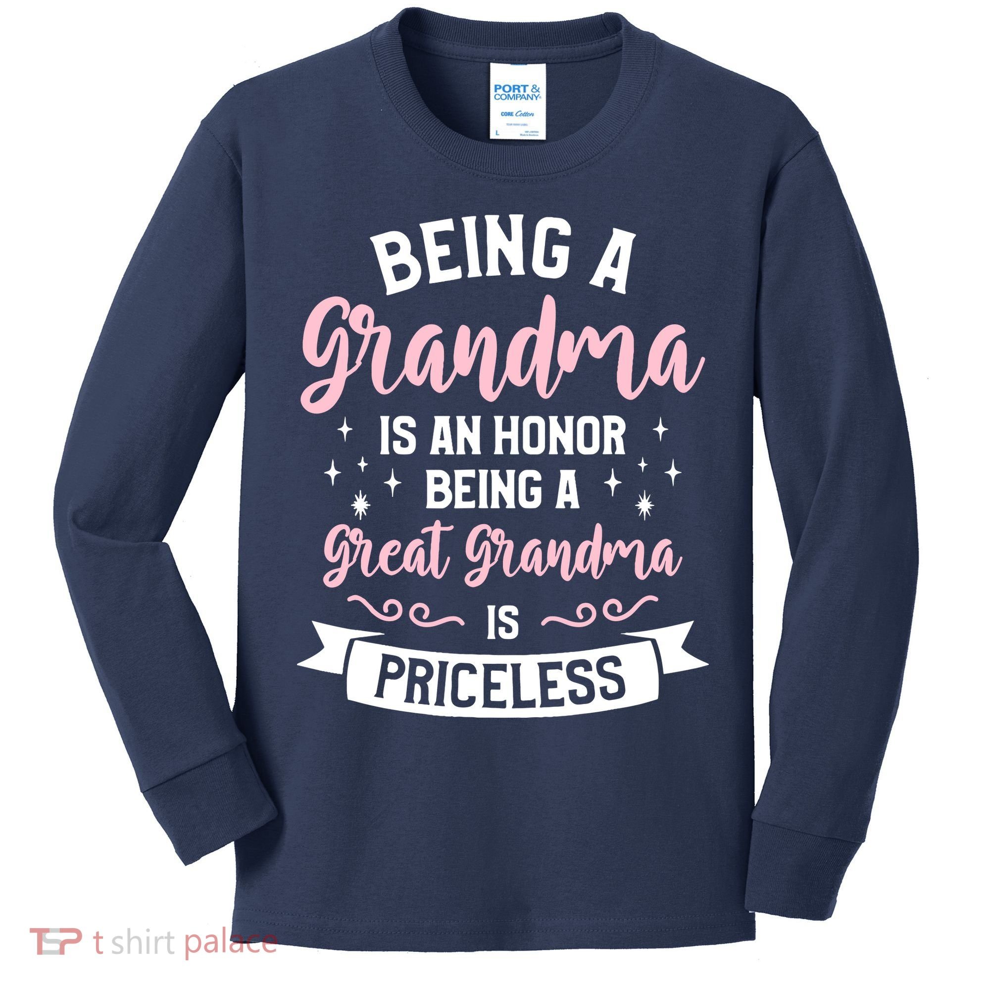 Being A Grandma Is An Honor Being A Great Grandma Kids Long Sleeve Shirt