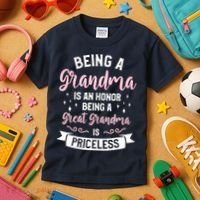 Being A Grandma Is An Honor Being A Great Grandma Kids T-Shirt thumb 3