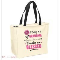 being a grandma doesn't make me old it makes me blessed Tote Bag thumb 2