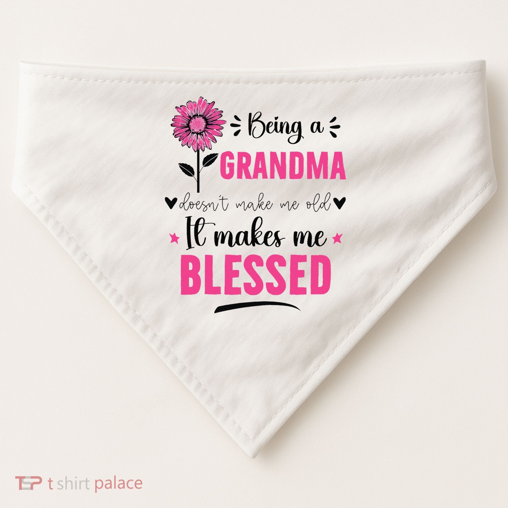 being a grandma doesn't make me old it makes me blessed USA-Made Doggie Bandana