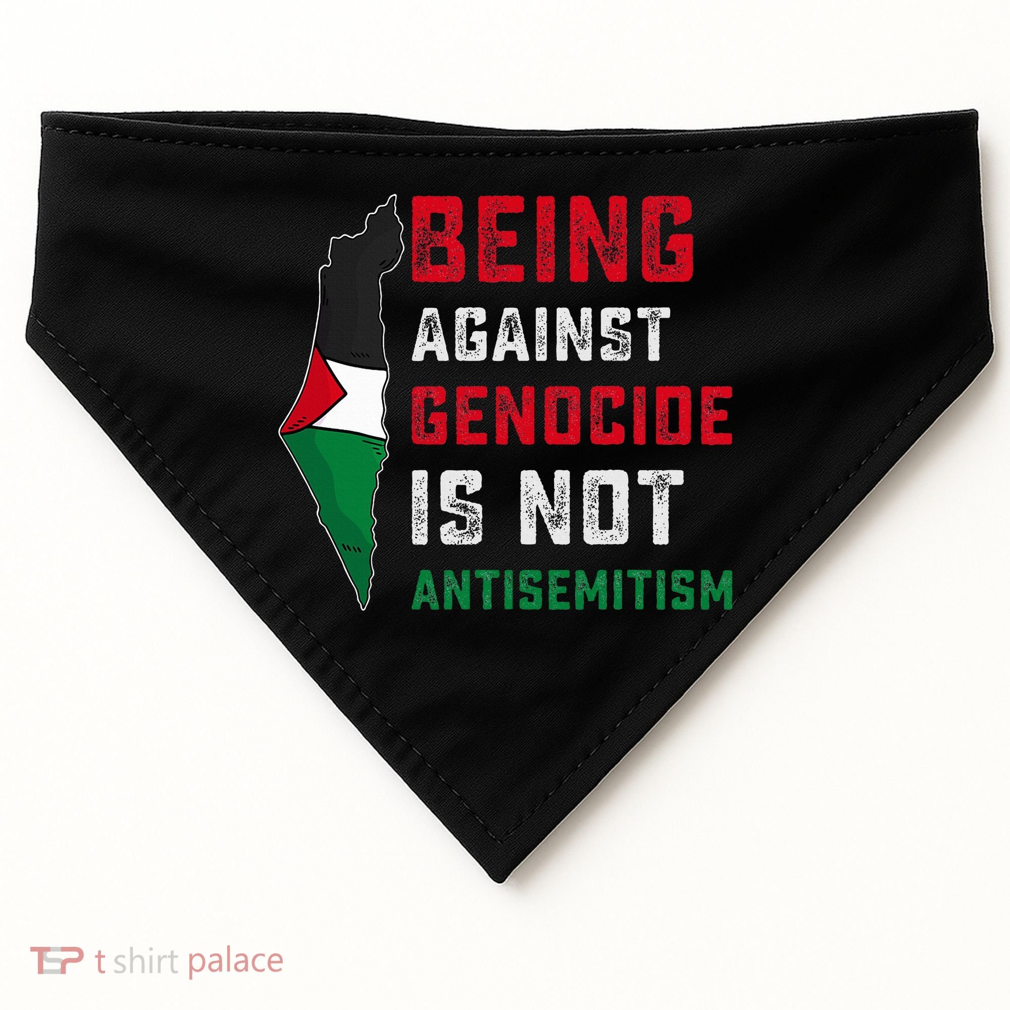 Being Against Genocide Is Not Antisemitism Support Palestine USA-Made Doggie Bandana