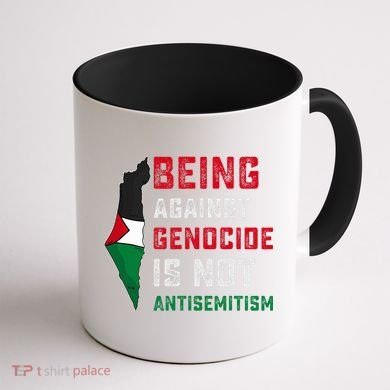 Being Against Genocide Is Not Antisemitism Support Palestine Coffee Mug back