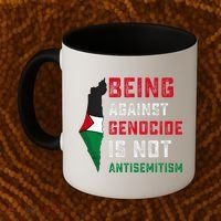 Being Against Genocide Is Not Antisemitism Support Palestine Coffee Mug thumb 2