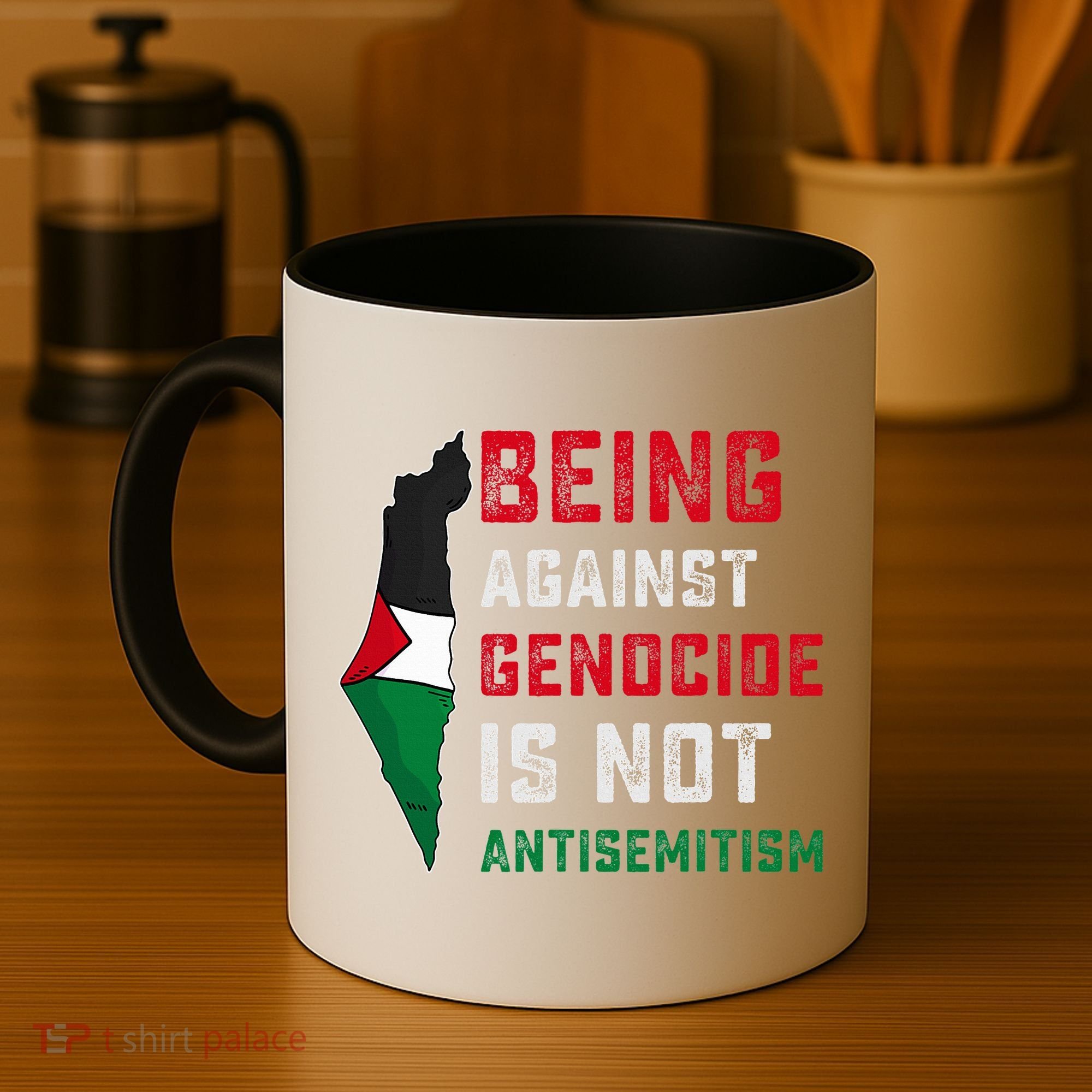 Being Against Genocide Is Not Antisemitism Support Palestine Coffee Mug