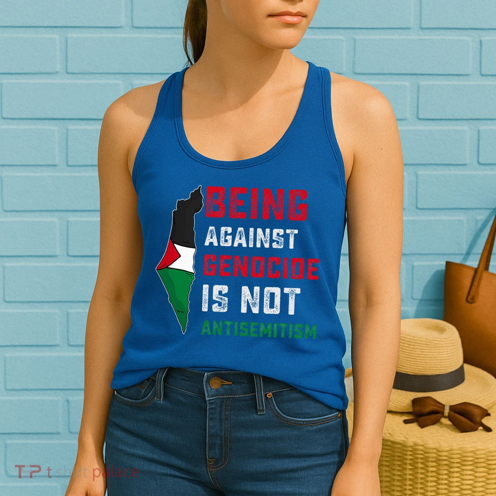 Being Against Genocide Is Not Antisemitism Support Palestine Women's Tank Top