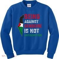 Being Against Genocide Is Not Antisemitism Support Palestine Kids Sweatshirt thumb 0