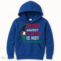 Being Against Genocide Is Not Antisemitism Support Palestine Kids Hoodie thumb 0