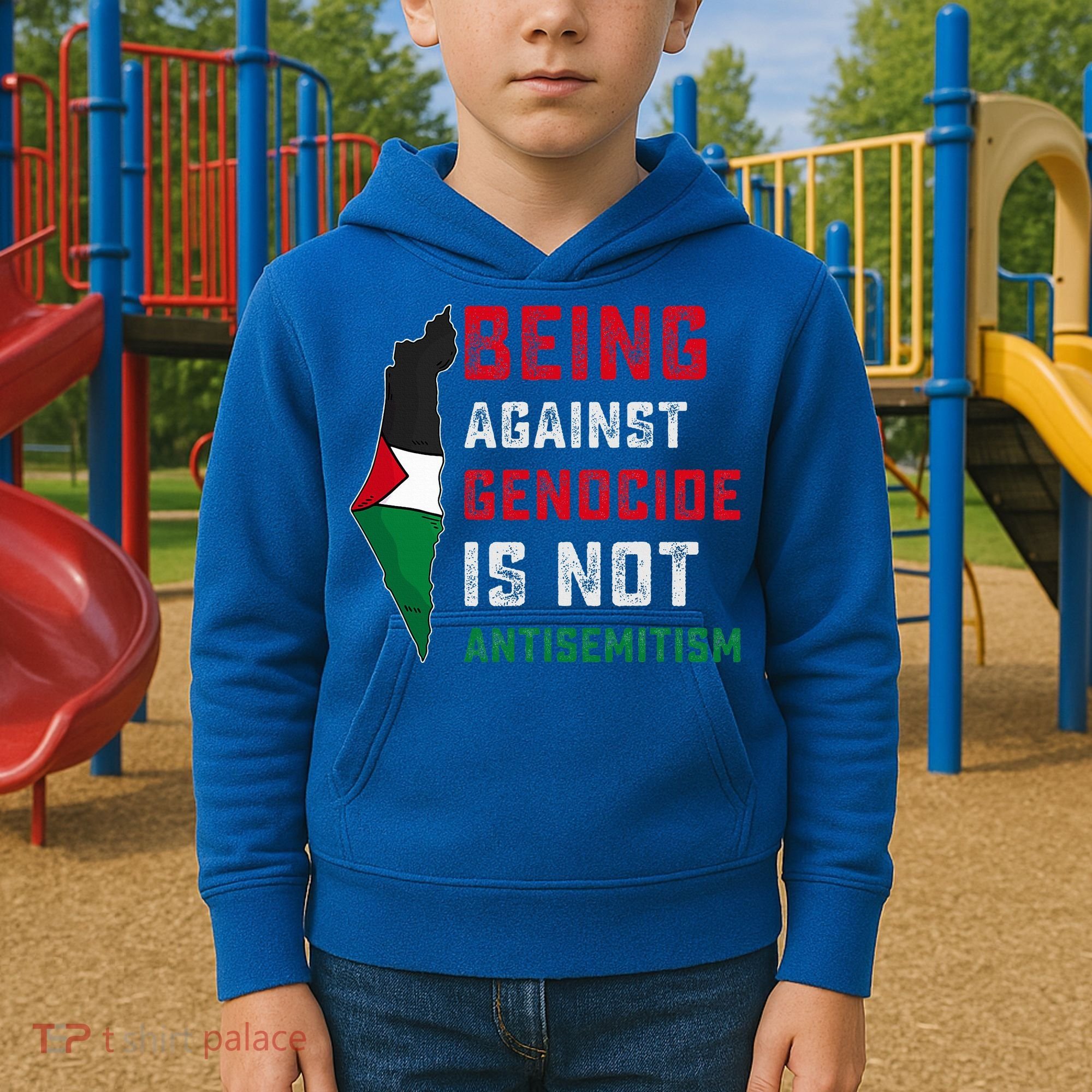 Being Against Genocide Is Not Antisemitism Support Palestine Kids Hoodie