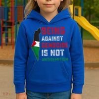 Being Against Genocide Is Not Antisemitism Support Palestine Kids Hoodie thumb 3