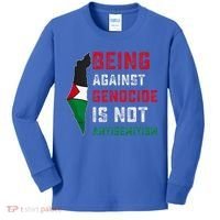 Being Against Genocide Is Not Antisemitism Support Palestine Kids Long Sleeve Shirt thumb 0