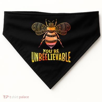 Bee Art Graphic Unbeelievable Bees Meaningful Gift USA-Made Doggie Bandana