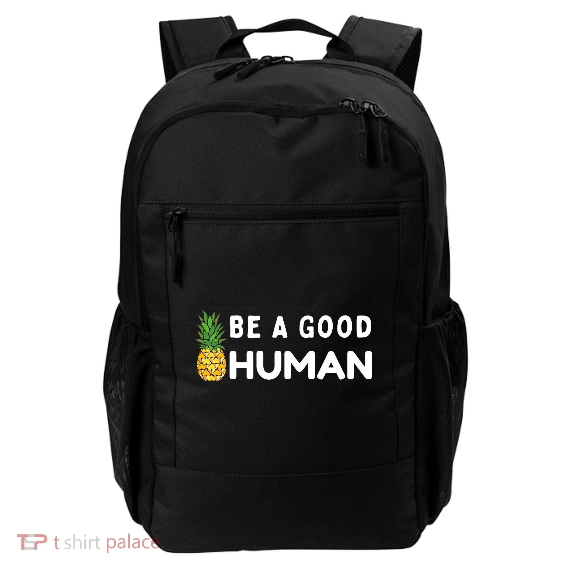 Be A Good Human Funny Down Syndrome Day Gift Backpack