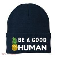 Be A Good Human Funny Down Syndrome Day Gift Beanie thumb 0