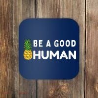 Be A Good Human Funny Down Syndrome Day Gift Coaster thumb 0