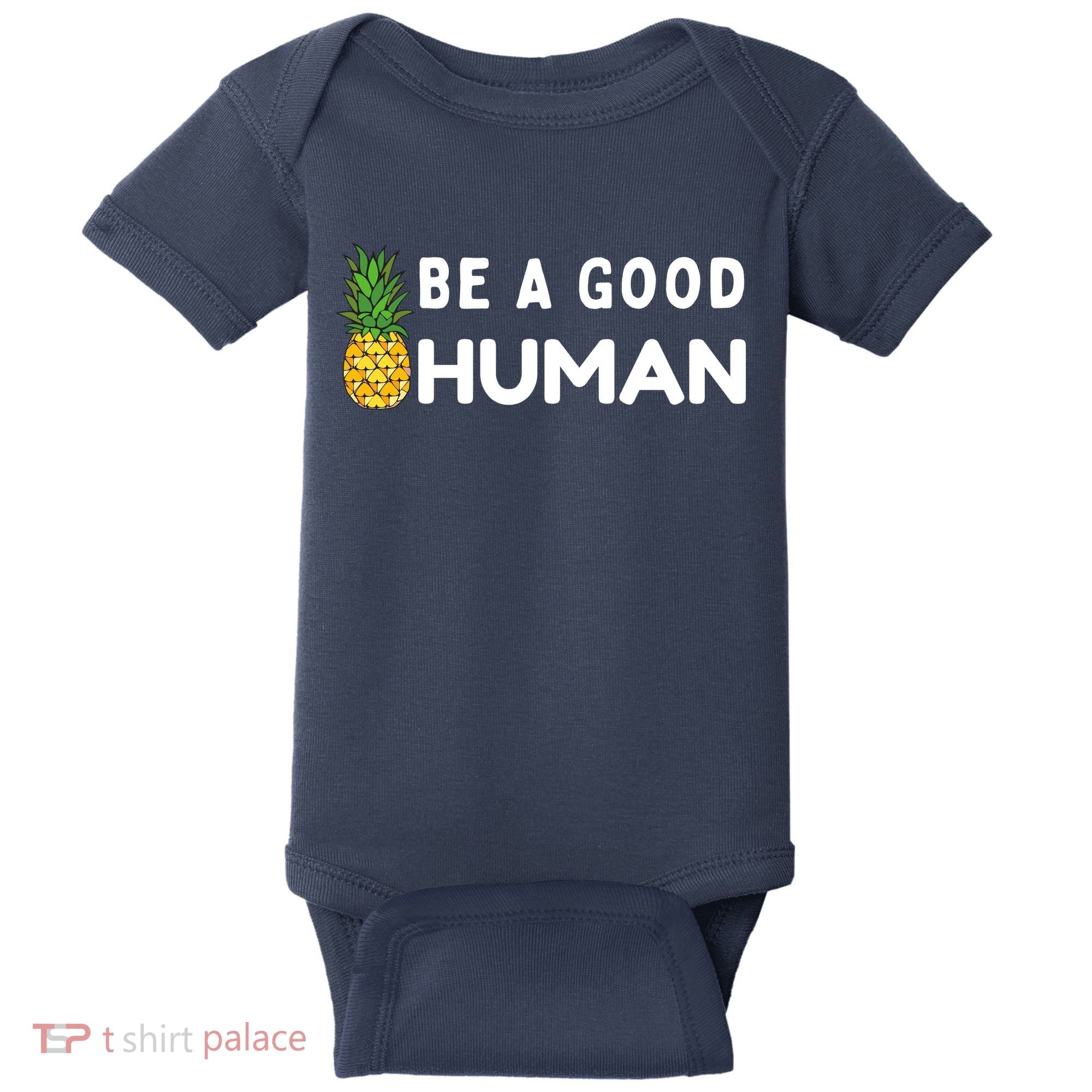 Be A Good Human Funny Down Syndrome Day Gift Baby Bodysuit