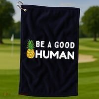 Be A Good Human Funny Down Syndrome Day Gift Golf Towel thumb 1